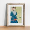 Vintage Art Nouveau Poster Featuring Woman with Umbrella in Edward Penfield Style, 1900s Fashion Wall Art Print for Home Decor