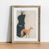 Edward Penfield Art Nouveau Poster Featuring Elegant Woman in Black Attire with Greyhound, Classic 1900s Vintage Print for Wall Art.