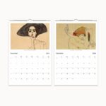 Delve into Egon Schiele's expressive mastery with a 2024 wall calendar, presenting his bold artwork on premium silk paper. Month by month, embrace the intensity of his vision in your everyday space.