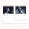 Monthly page from the 2024 William P. Gottlieb Wall Calendar, 'The Golden Age of Jazz', featuring classic black and white photographs of a legendary jazz musicians.