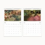 2024 Edgar Degas Ballet Art wall calendar, featuring monthly Impressionist prints of ballet scenes, with space for notes. Ideal for art lovers and perfect for framing.