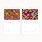 2024 Emile-Alain Séguy Art Deco Wall Calendar featuring monthly botanical and zoological illustrations with space for notes.