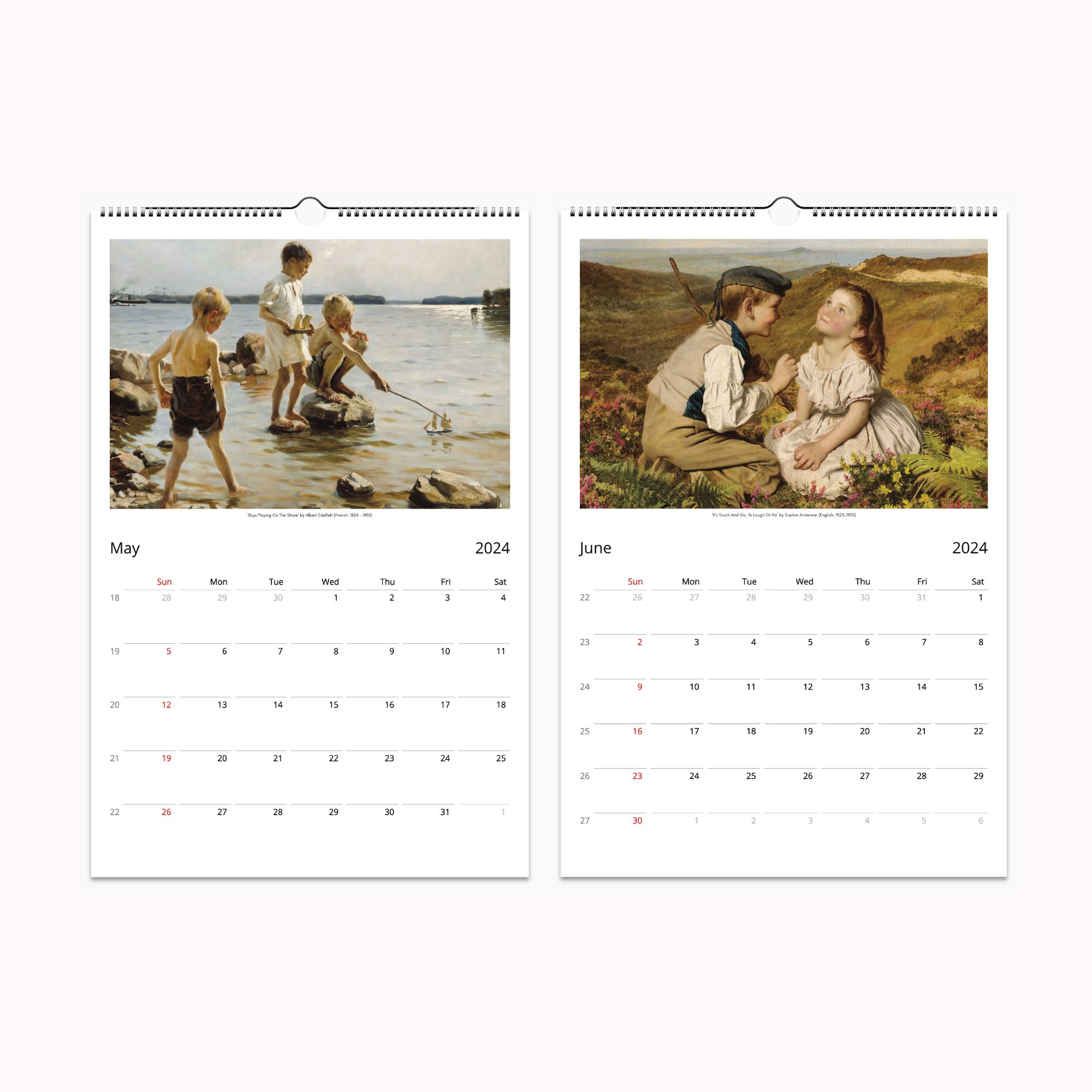 2024 Wall Calendar 'Who Spilled the Paint - An Artful Mess of 2024' with Cottagecore Art by American Artists - Ideal Gift for Teachers and Art Enthusiasts, Featuring Framable Miniature Art Masterpieces.