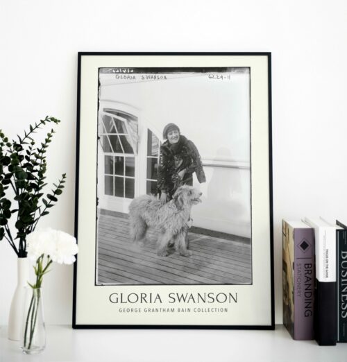 Gloria Swanson Poster: Icon of Silent Film Era. Celebrates the Hollywood Golden Age and Swanson's legacy, ideal for cinema enthusiasts and vintage decor.