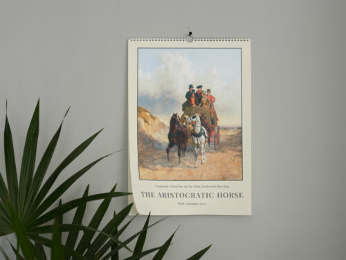2024 'The Aristocratic Horse' Wall Calendar, displaying John Frederick Herring Sr.'s horse and rural scenes from Victorian Britain, perfect for art lovers and equestrian enthusiasts seeking historical elegance and daily function.