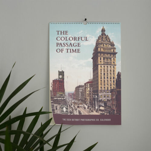 2024 'The Colorful Passage of Time' Wall Calendar with historic photochrom prints by the Detroit Photographic Company, perfect for marking events and transforming into framable art.
