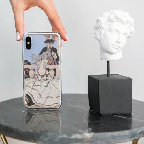 George Barbier Art Deco illustration phone case showcasing a high society scene, perfect for adding a touch of 1920s elegance and sophistication to your smartphone.