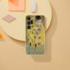 Art Nouveau inspired phone case with Gustav Klimt's The Kiss, combining elegant protection with a masterpiece of decorative modern art, perfect for art lovers seeking to adorn their smartphone with a touch of classic glamour.