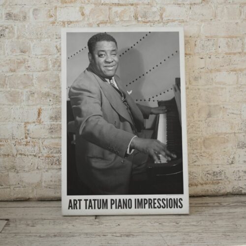 Vintage Art Tatum Music Poster - Capturing the Essence of the Pioneering Jazz Pianist's Artistry, Ideal for Enriching Home Decor with a Touch of Musical History.