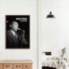 Poster of Charlie Parker playing the saxophone, perfect for vintage music decor and jazz enthusiasts.