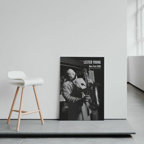 Lester Young Jazz Poster - Vintage-Inspired Saxophonist Wall Art Celebrating His Musical Innovations and Impact on Jazz History.