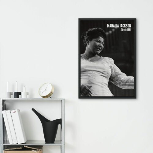 Mahalia Jackson Vintage Jazz Poster - 'Queen of Gospel' Tribute, Soul-Stirring Music History Wall Art, Inspirational Living Room Decor for Gospel and Jazz Fans.
