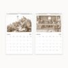 January and February pages of Albrecht Dürer Wall Calendar with detailed cityscape and Last Supper engravings.