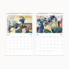 March and April pages of a 2025 wall calendar, featuring 1940s comic artwork with characters in dramatic scenarios