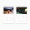 March and April pages from a 2025 Edward Hopper calendar, depicting night-time scenes with isolated figures, emphasizing themes of introspection and American realism.