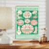 2025 wall calendar titled Natures Elegance featuring Ernst Haeckel marine organism illustrations in green and red tones.