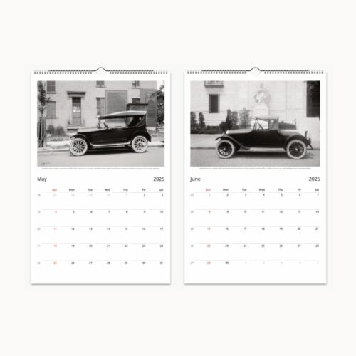May and June display iconic 1920s American automobiles in the Heritage on Wheels calendar