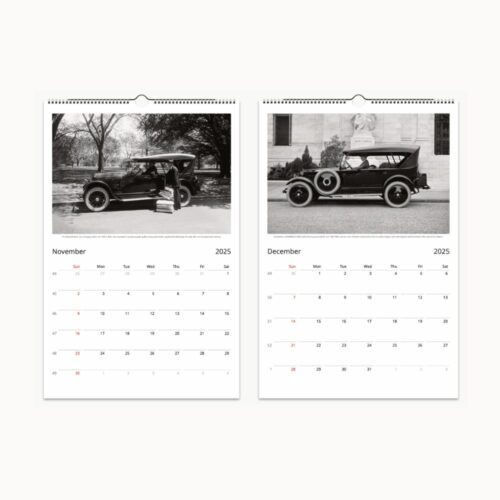 Heritage on Wheels calendar ends the year with November and Decembers historic 1920s vehicles