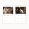 September and October 2025 calendar pages, featuring neoclassical romantic paintings, with detailed depictions of mythological love scenes, positioned above a standard monthly calendar.