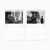 March and April spread of the 2025 Wall Calendar showcasing vintage fashion and architectural photography, offering spacious date blocks for daily planning and chic home decor
