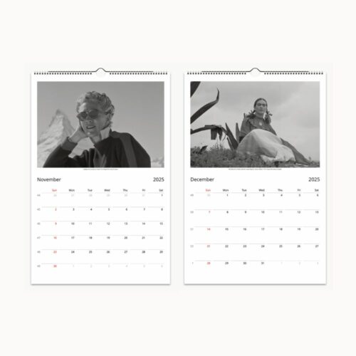 Closing months of November and December in the 2025 Calendar with poignant photography of personal reflection and landscape, serving as a stylish organizational tool and conversation starter