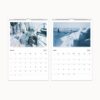 March and April pages from 2025 calendar, featuring photographs of an early 20th-century ship in polar ice.
