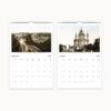 September and October scenes on a calendar depict lush gardens and an ornate church, reflecting Ukraines cultural heritage.