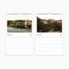 November and December calendar pages with tranquil images of a bridge and a residential area, encapsulating Ukraines architectural beauty.