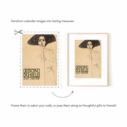 Egon Schiele 2025 Wall Calendar featuring expressionist art masterpieces, perfect for art lovers and enthusiasts.
