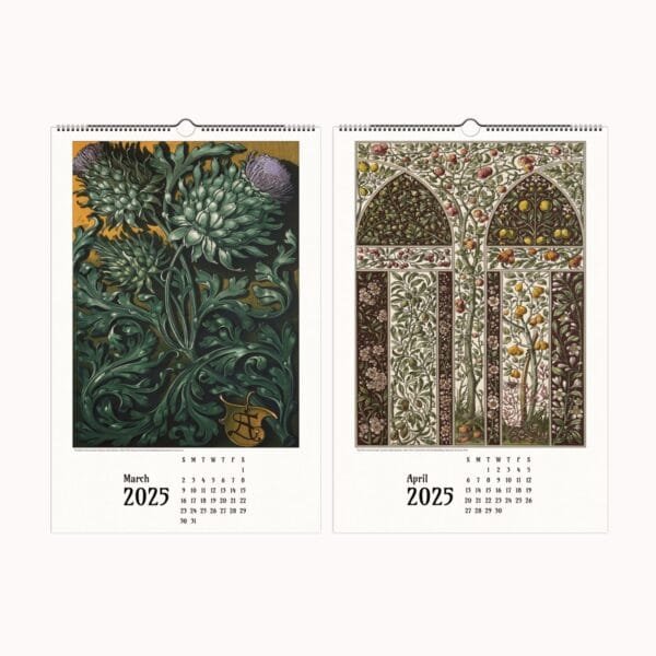 Art Nouveau botanical illustration by Anton Seder featuring intricate floral designs, nature-inspired motifs, and elegant 19th-century art style. Perfect for lovers of botanical decor, elegant wall calendars, and timeless floral art.