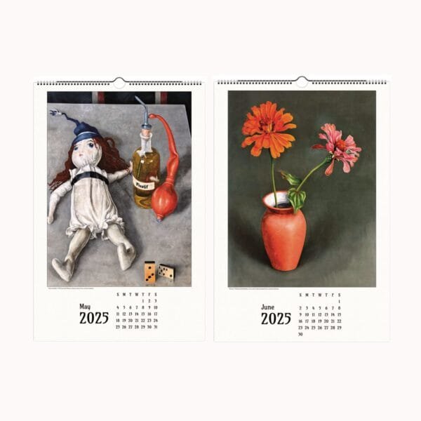 Rudolf Wacker wall calendar featuring 12 striking artworks from the Austrian modernist and New Objectivity movement. This art calendar showcases Wacker’s haunting still lifes, symbolic self-portraits, and thought-provoking surreal compositions. Perfect for art lovers, collectors, and admirers of European modernism, this unique calendar blends historical depth with avant-garde aesthetics. Includes detachable prints for framing or gifting.