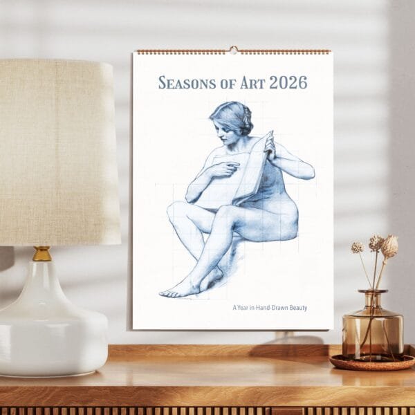 Seasons of Art Wall Calendar with hand-drawn sketches and studies by renowned artists. Featuring fine art sketches, historical studies, and frame-worthy prints for art lovers and collectors.