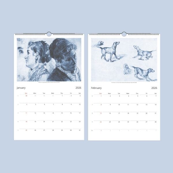 Seasons of Art Wall Calendar with hand-drawn sketches and studies by renowned artists. Featuring fine art sketches, historical studies, and frame-worthy prints for art lovers and collectors.