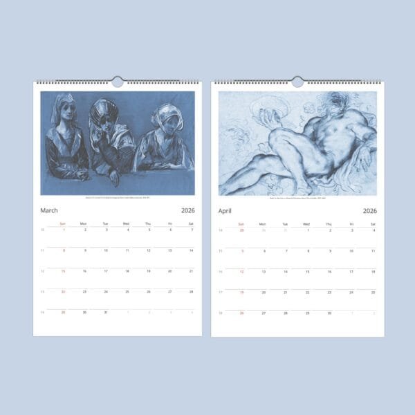 Seasons of Art Wall Calendar with hand-drawn sketches and studies by renowned artists. Featuring fine art sketches, historical studies, and frame-worthy prints for art lovers and collectors.