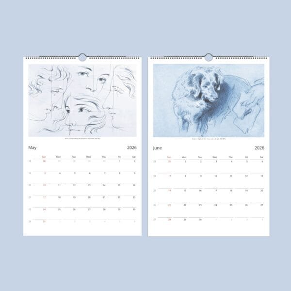 Seasons of Art Wall Calendar with hand-drawn sketches and studies by renowned artists. Featuring fine art sketches, historical studies, and frame-worthy prints for art lovers and collectors.