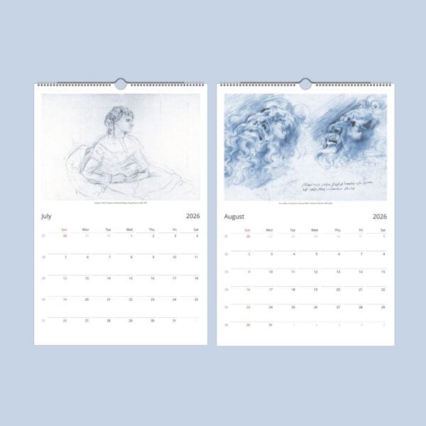 Seasons of Art Wall Calendar with hand-drawn sketches and studies by renowned artists. Featuring fine art sketches, historical studies, and frame-worthy prints for art lovers and collectors.