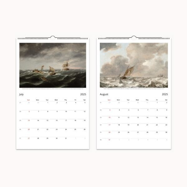 Ships & Seascapes Maritime Art Calendar featuring classic nautical paintings of sailing ships, historical sea voyages, and maritime heritage. Nautical wall calendar with vintage ship illustrations, ocean scenes, and naval artwork. Perfect sailing gift, maritime decor, and history-inspired calendar for collectors and enthusiasts.