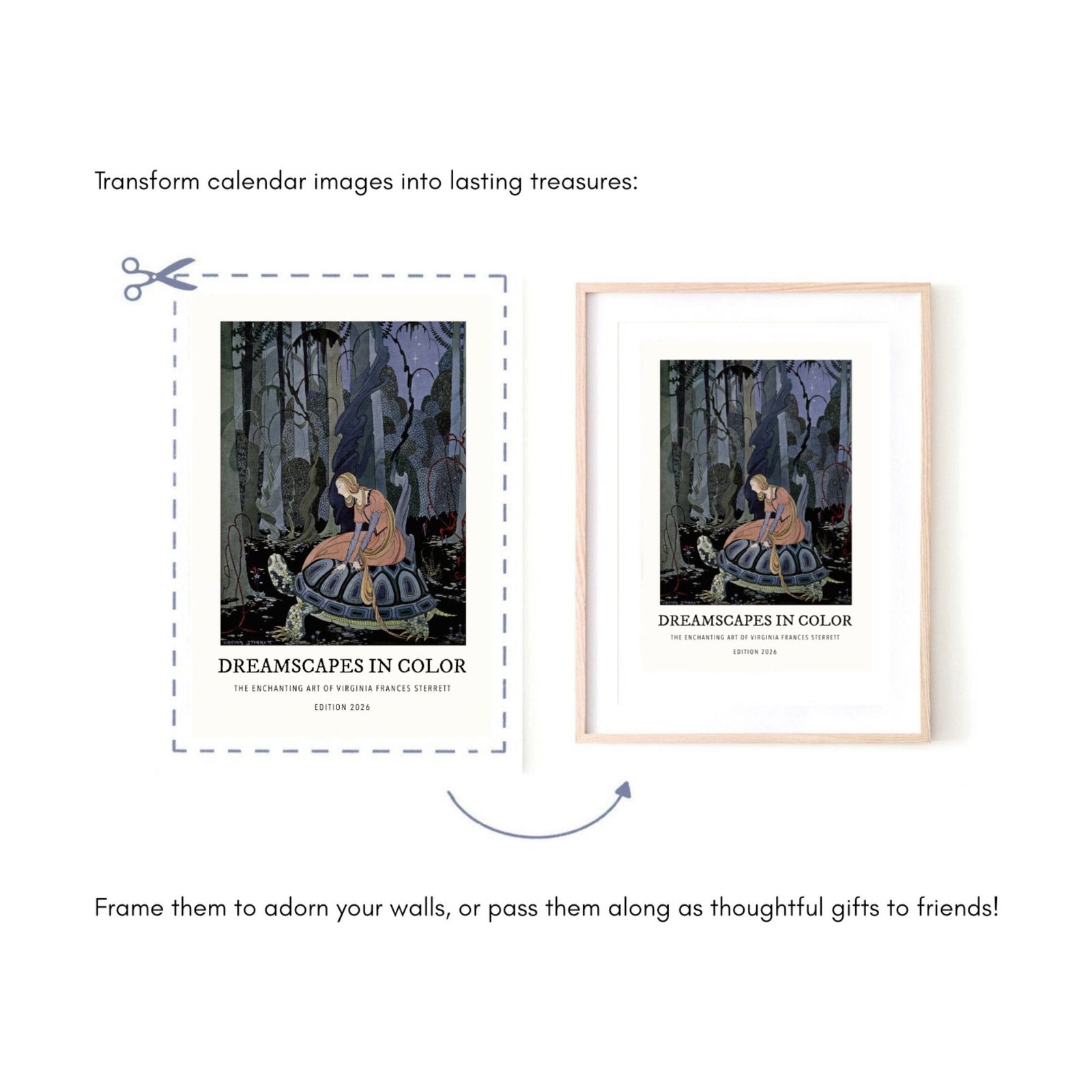Transforming calendar images into framed art prints.