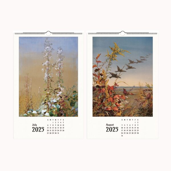 A beautifully designed botanical art calendar featuring the delicate watercolor paintings of 19th-century artist Fidelia Bridges. Each month showcases intricate floral and bird illustrations, capturing nature’s elegance in vintage botanical style. Ideal for art lovers, nature enthusiasts, and collectors of historical female artists' works.