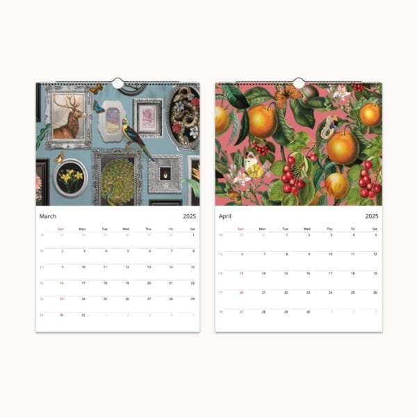 Guardians of the Earth Wildlife Wall Calendar – nature-inspired home decor featuring majestic animal photography, eco-friendly wall art, and wildlife conservation gift. Available in Ledger, A3, Letter, and A4 sizes with premium semi-glossy paper and sturdy wire binding.