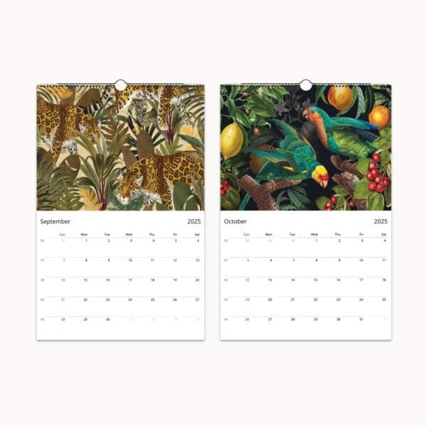 Guardians of the Earth Wildlife Wall Calendar – nature-inspired home decor featuring majestic animal photography, eco-friendly wall art, and wildlife conservation gift. Available in Ledger, A3, Letter, and A4 sizes with premium semi-glossy paper and sturdy wire binding.