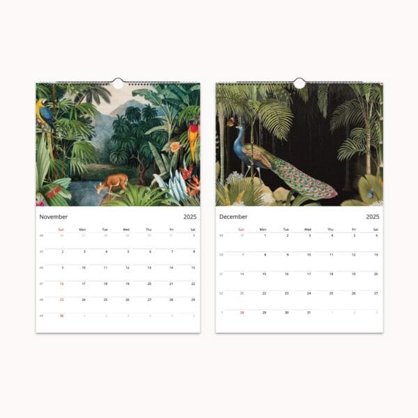 Guardians of the Earth Wildlife Wall Calendar – nature-inspired home decor featuring majestic animal photography, eco-friendly wall art, and wildlife conservation gift. Available in Ledger, A3, Letter, and A4 sizes with premium semi-glossy paper and sturdy wire binding.