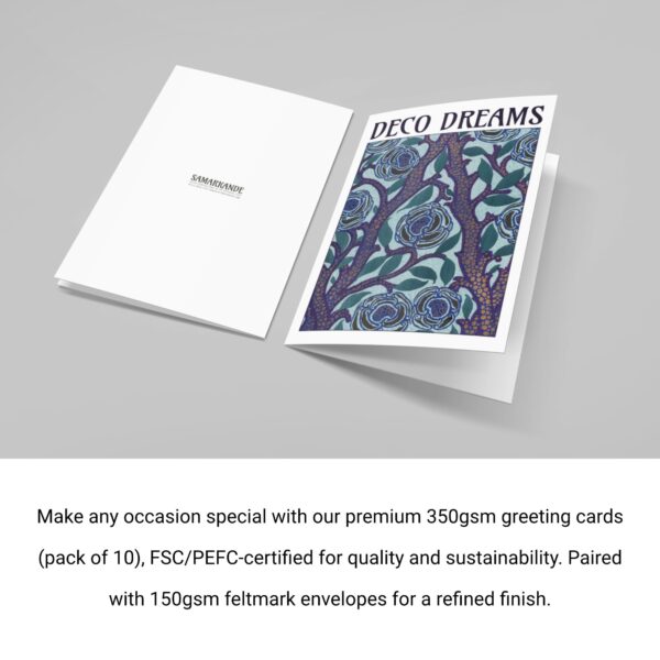 Deco Dreams greeting cards with floral design