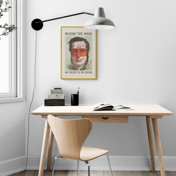 Vintage satirical art print by Achille Belloguet, featuring a surreal phrenology-inspired caricature. Available framed or unframed, this historical political satire artwork is a unique conversation starter for home decor, office spaces, and collectors. Perfect for art lovers, history buffs, and fans of dark humor and thought-provoking wall decor.