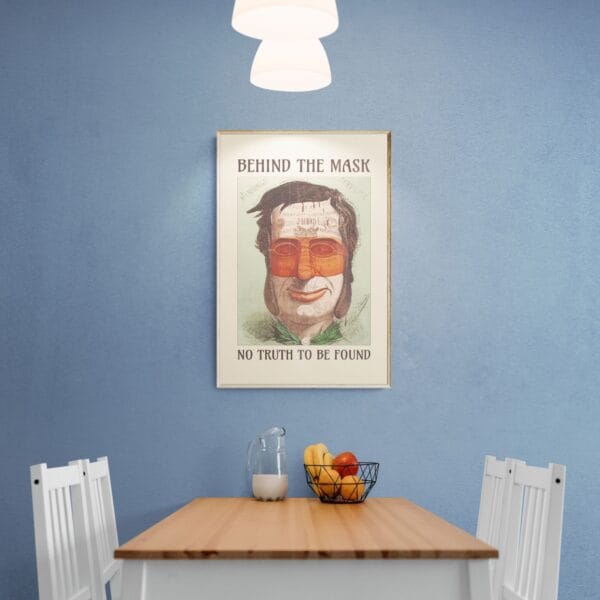 Vintage satirical art print by Achille Belloguet, featuring a surreal phrenology-inspired caricature. Available framed or unframed, this historical political satire artwork is a unique conversation starter for home decor, office spaces, and collectors. Perfect for art lovers, history buffs, and fans of dark humor and thought-provoking wall decor.