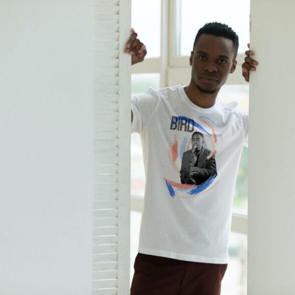 Jazz T-Shirt featuring vibrant jazz art; perfect Jazz Lover Gift for fans attending Jazz Festivals or Jazz Clubs. Ideal Jazz Band Tee for musicians, blending Jazz and Blues themes in a stylish Jazz Music Shirt.
