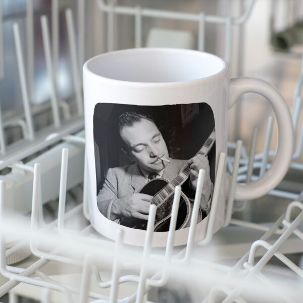 Mug with Django Reinhardt Photo in dishwasher