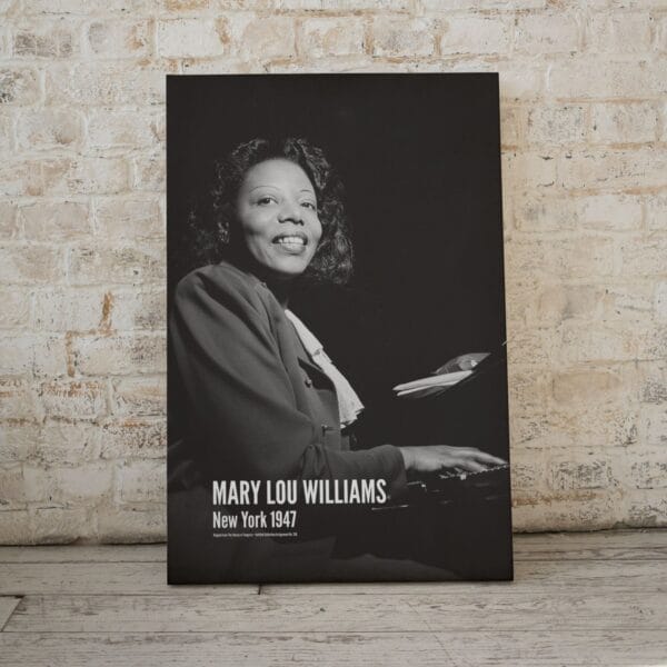 Vintage Mary Lou Williams jazz poster - Celebrating the trailblazing pianist and composer from the golden age of jazz.