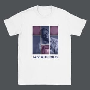 Miles Davis T-Shirt featuring vintage jazz art; perfect Miles Davis Merchandise for fans attending concerts or jazz clubs. Ideal Miles Davis Graphic Tee for musicians, blending classic jazz themes in a stylish Miles Davis Shirt.