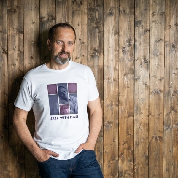 Miles Davis T-Shirt featuring vintage jazz art; perfect Miles Davis Merchandise for fans attending concerts or jazz clubs. Ideal Miles Davis Graphic Tee for musicians, blending classic jazz themes in a stylish Miles Davis Shirt.